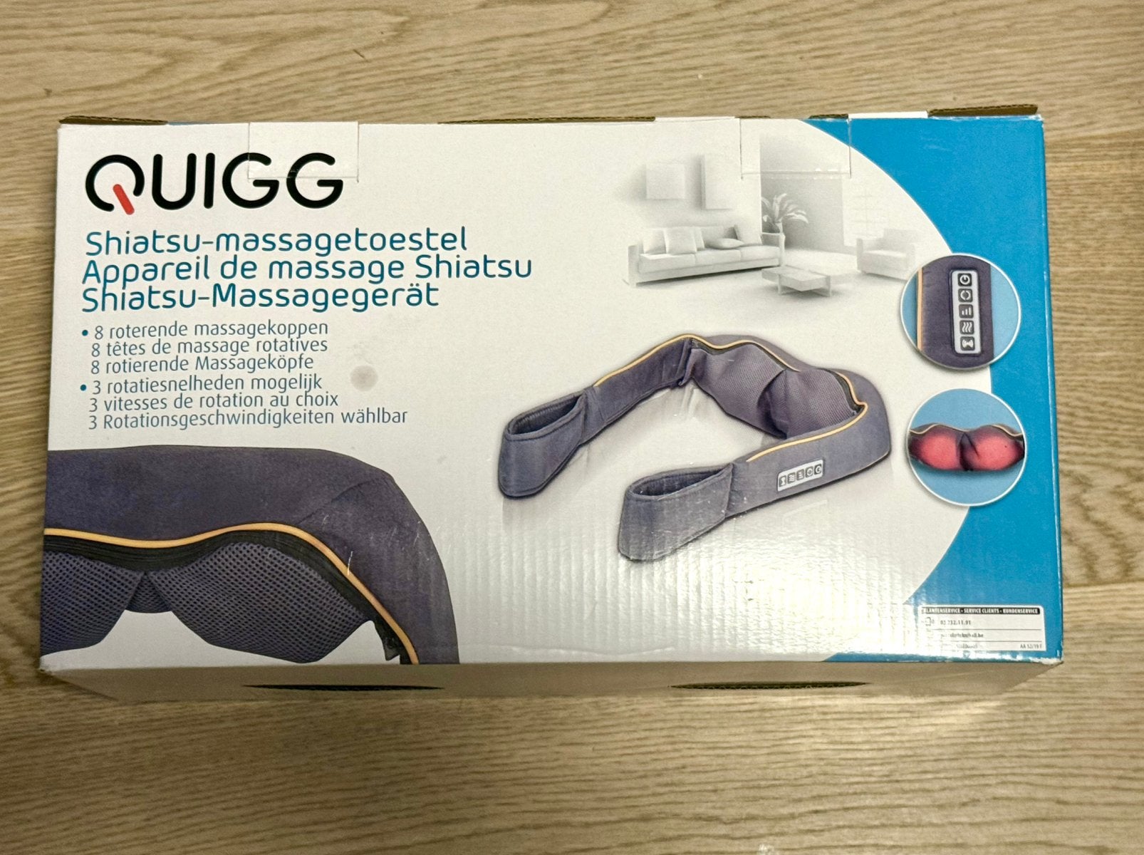 QUIGG Shiatsu Massagetoestel (MSS-316-V-3), Sports & Fitness, Enlèvement, Utilisé, Appareil