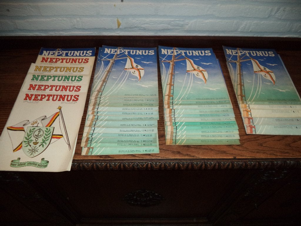 Neptunus tijdschrift Belgische zeemacht 1955,'56,'57,'58, Ophalen of Verzenden, Marine, Boek of Tijdschrift