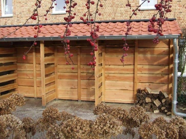Rangement en bois et auvent pour bois de chauffage et, Jardin & Terrasse, Enlèvement ou Envoi