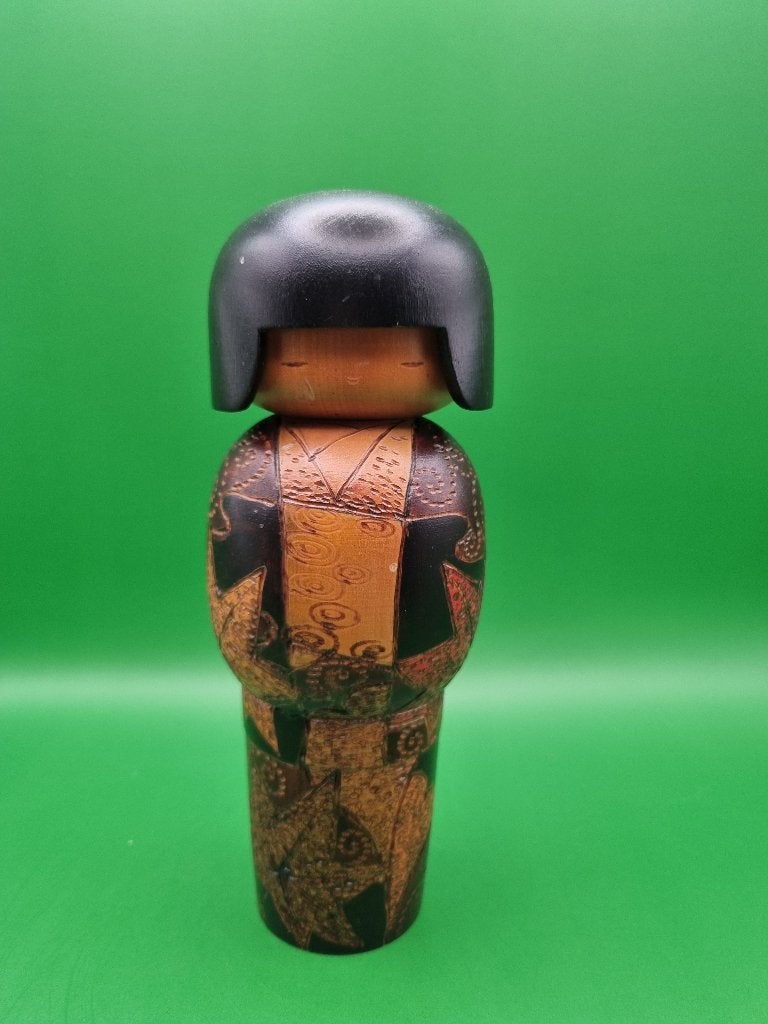 Magnifique kokeshi Aki vintage d'Akimitsu, Enlèvement ou Envoi, Bois, 17 cm, Poupée