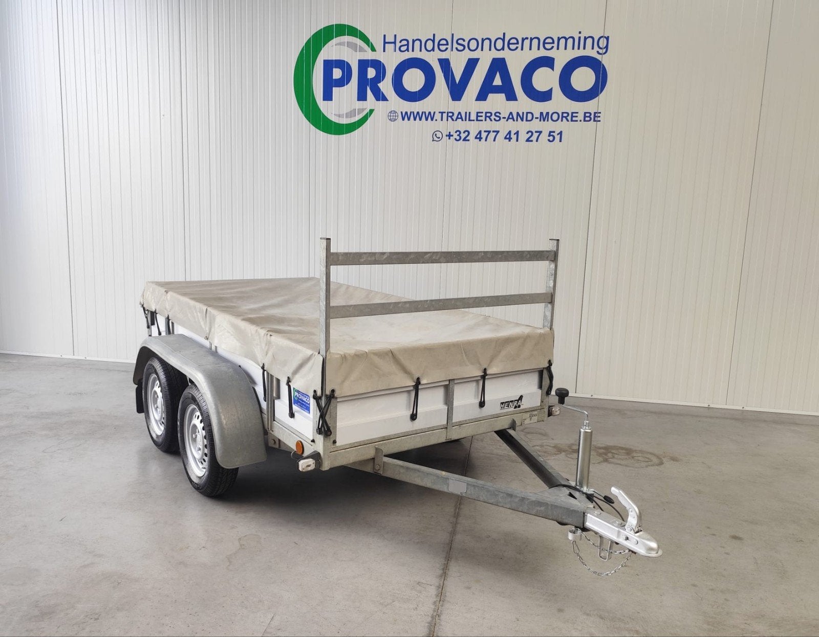 dubbelasser•750kg keuringsvrij•topmerk HENRA•perfecte staat, Ophalen