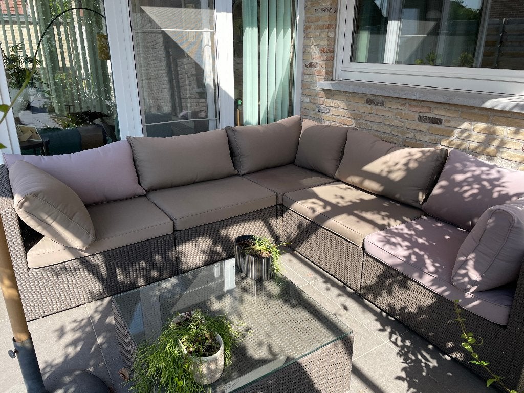 Tuinset-lounge, 5 places, Salons de jardin, Synthétique, Enlèvement