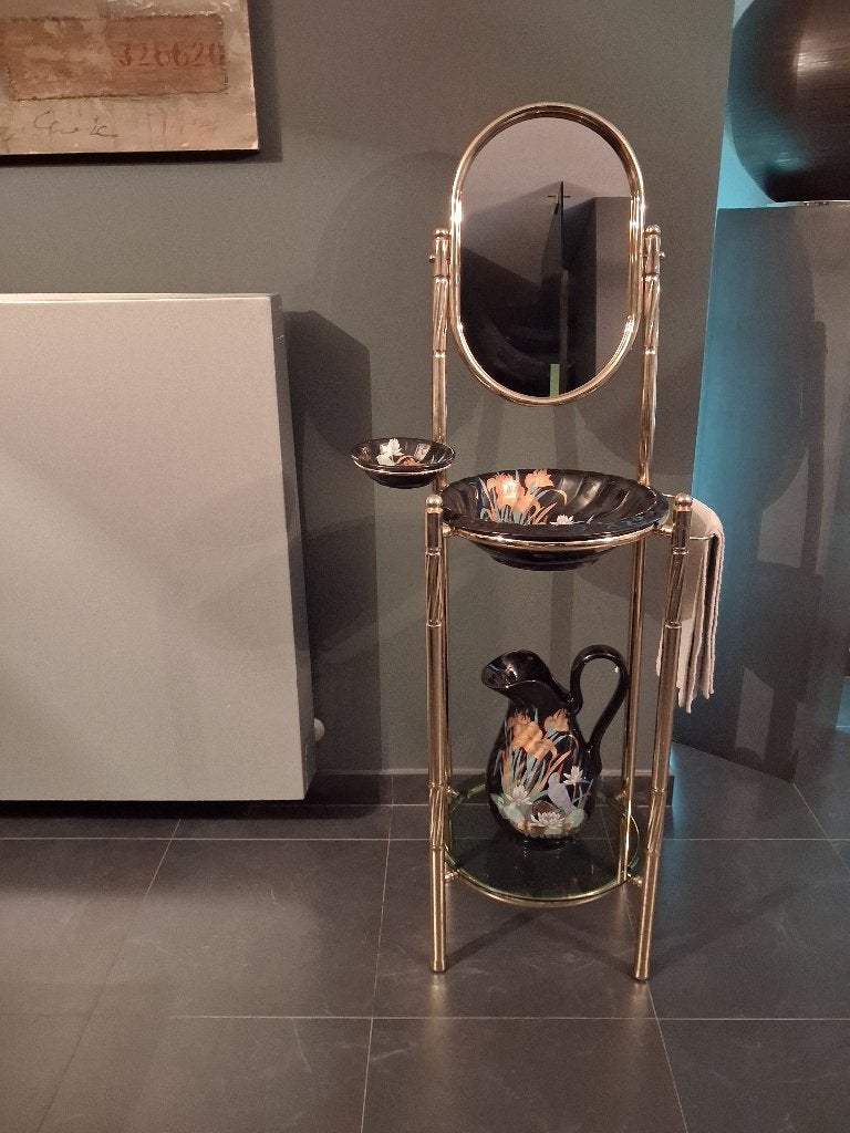 Vintage retro , set lavabo met spiegel merk ,decor exclusiv, Enlèvement
