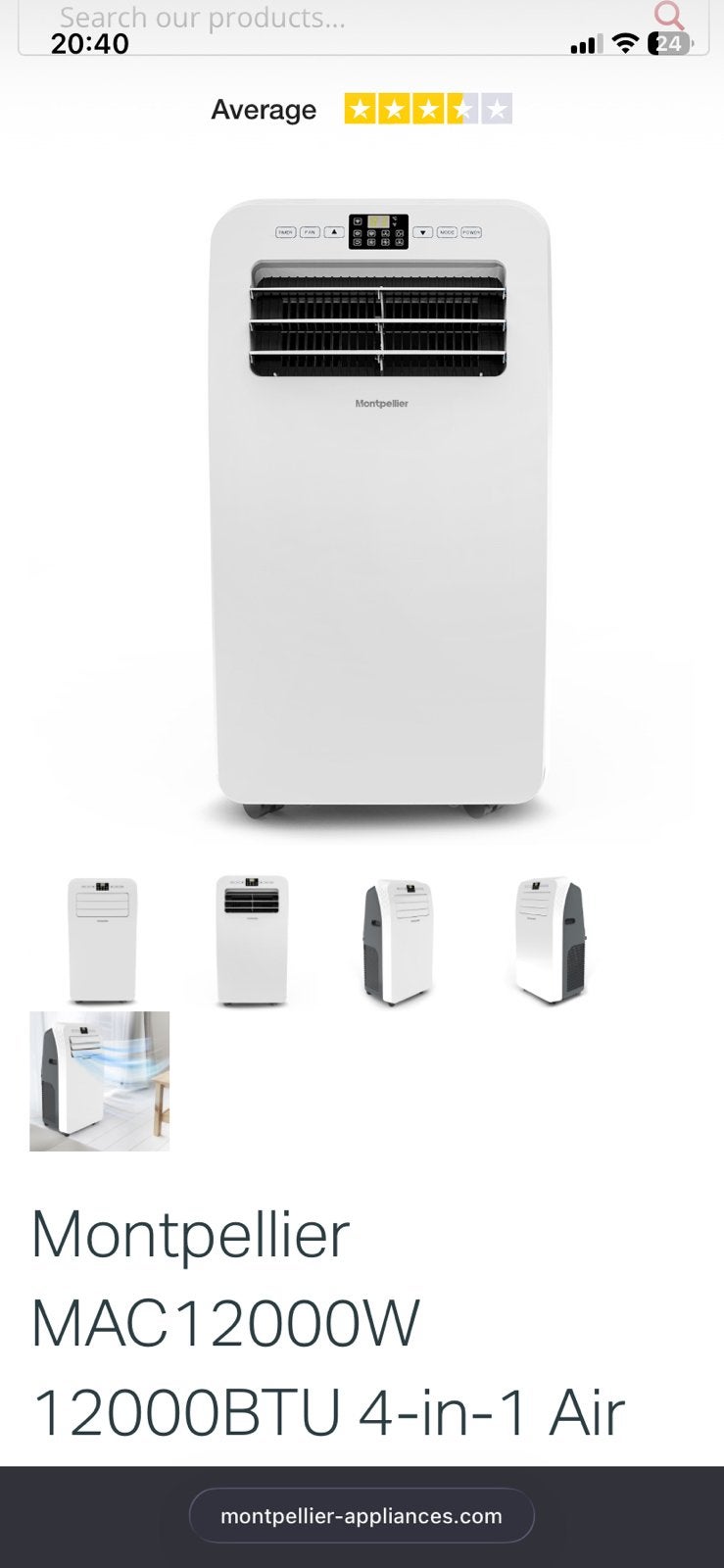 Clim mobile 12000 btu BRUXELLES, Elektronische apparatuur, Airco's, Ophalen, Nieuw, Mobiele airco