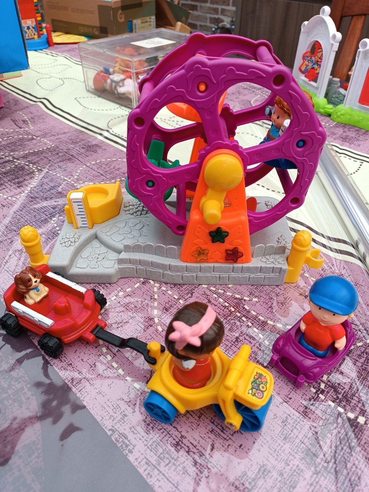 little people fisher price speeltuin met 3 poppen en fiets, Ophalen