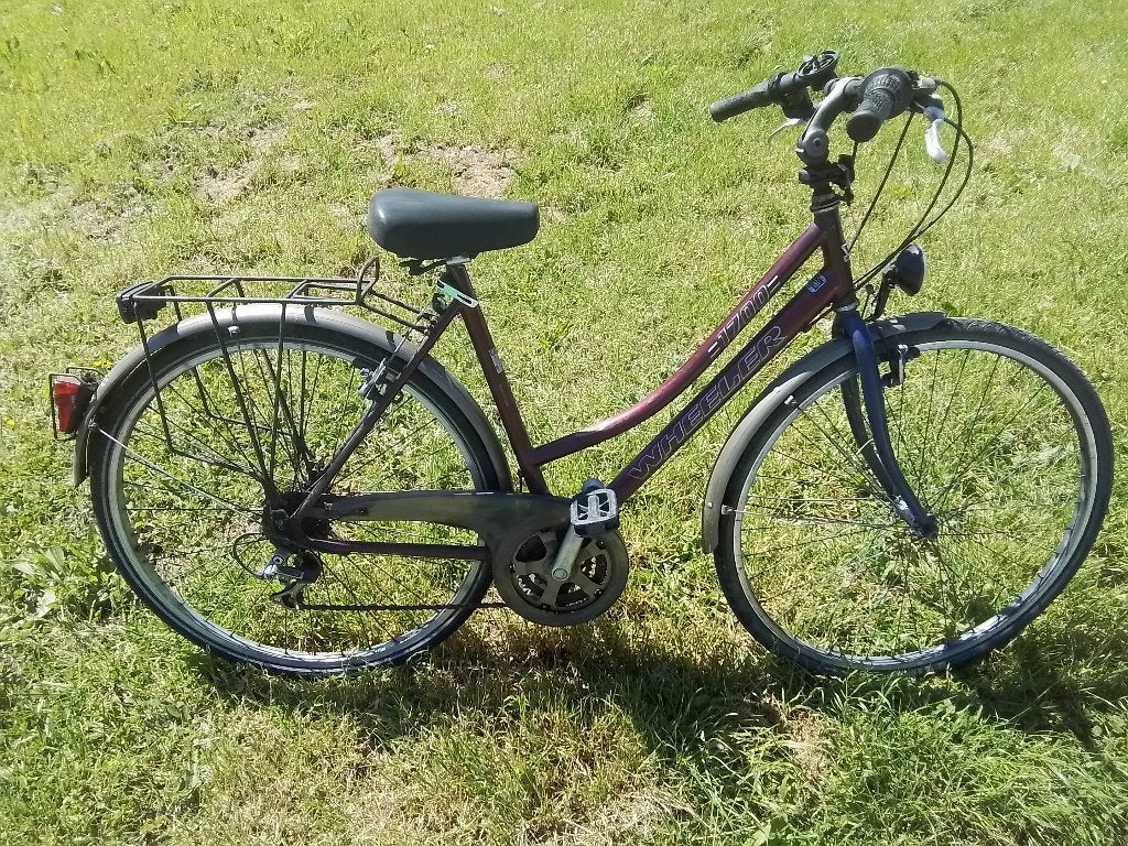 Dames - of jongeren fiets bordeau met blauw, Fietsen en Brommers, Ophalen, Versnellingen