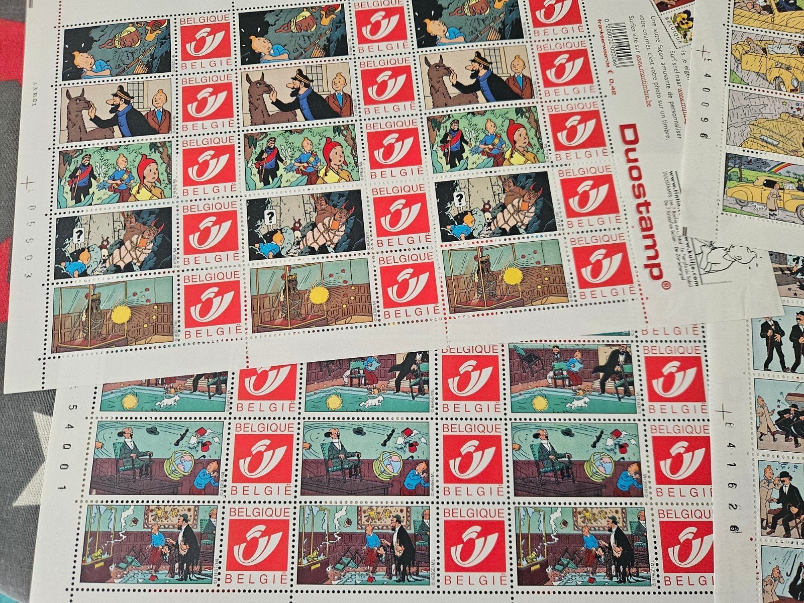 Duo stamps Kuifje, Verzenden, Postfris