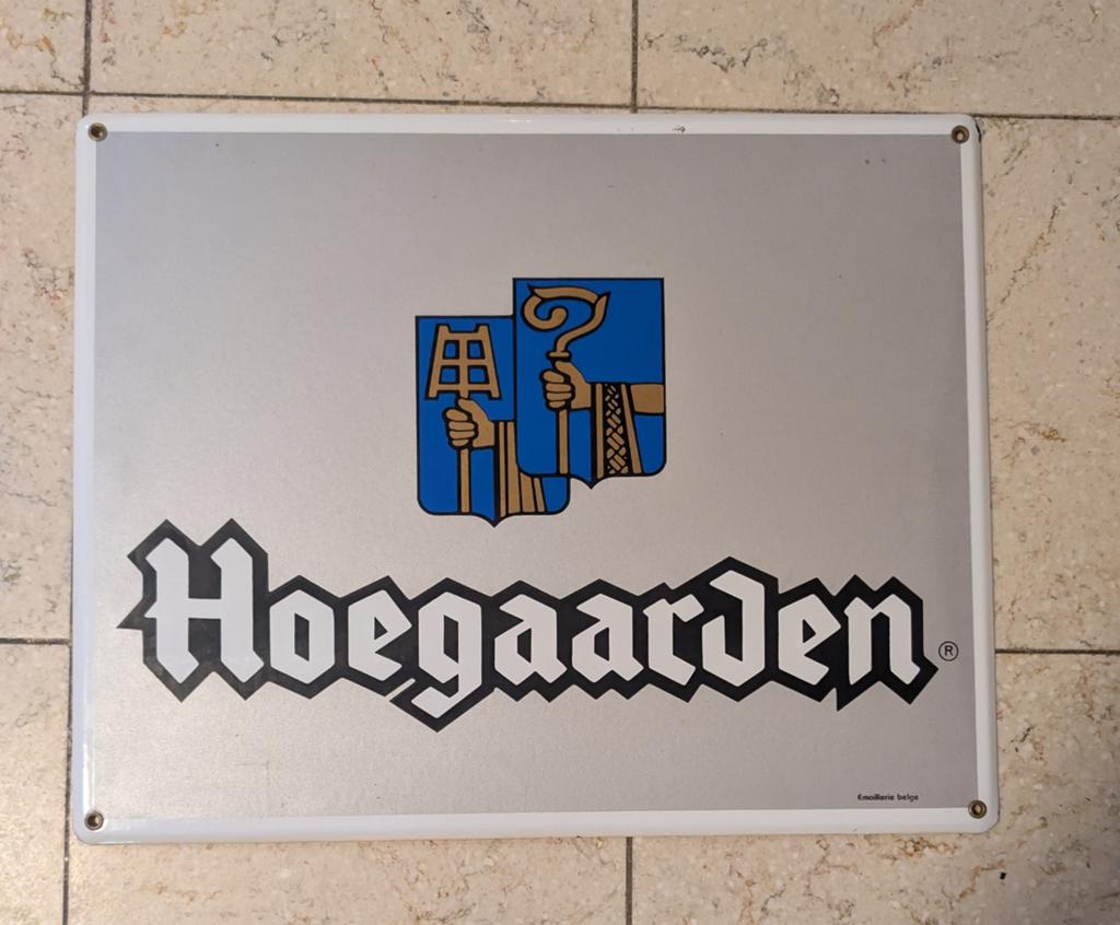 XL Emaille Hoegaarden, Antiek en Kunst, Ophalen of Verzenden