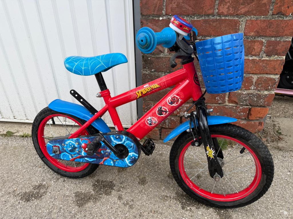 Fiets spiderman 14 inch, Ophalen, Zo goed als nieuw