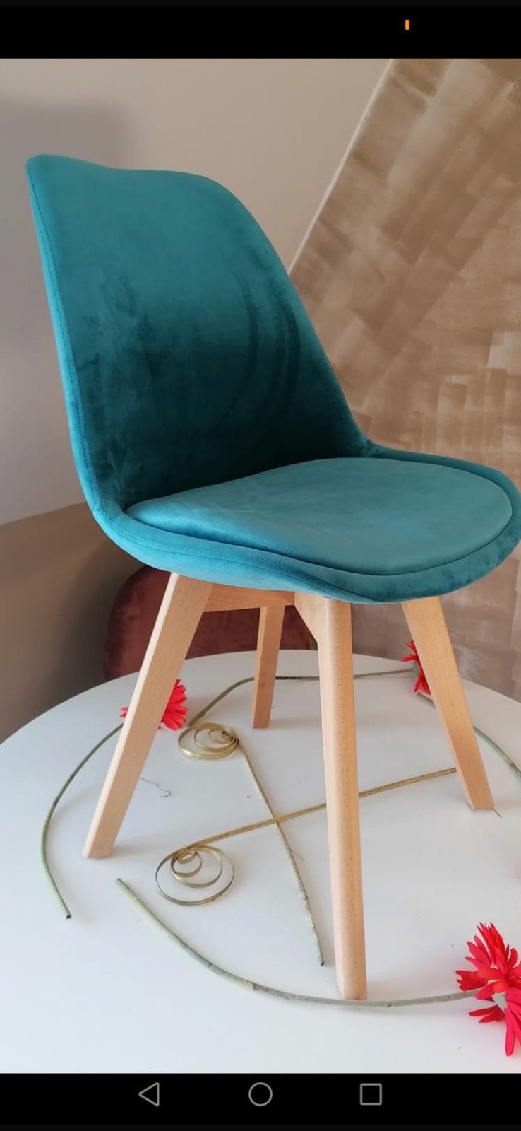 Chaise velour neuf, Maison & Meubles, Enlèvement, Neuf