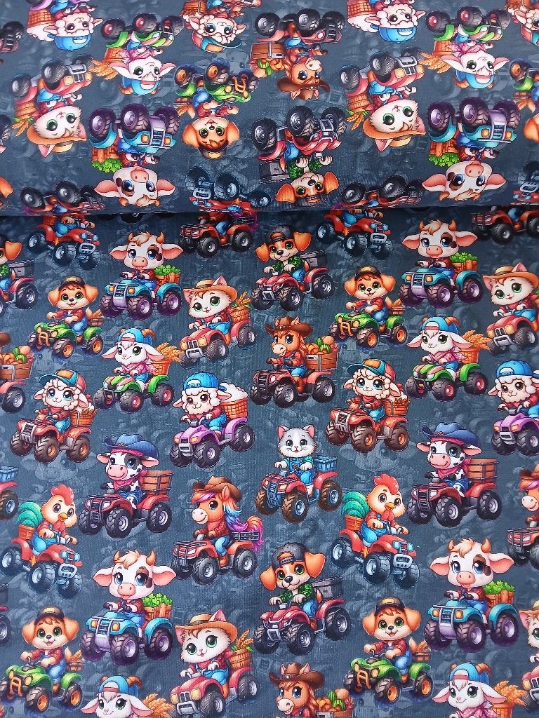 Nieuw Binnen : French Terry digitaal grappige dieren, Hobby & Loisirs créatifs, Neuf, Coton, 200 cm ou plus, Enlèvement ou Envoi