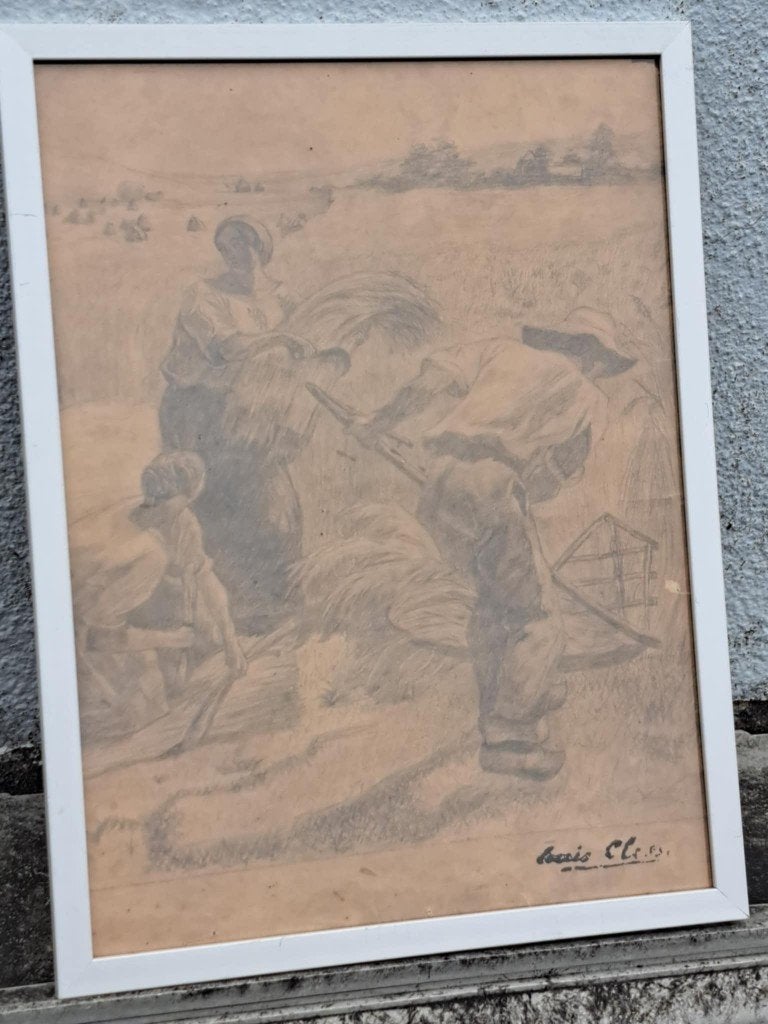 dessin la moisson de louis clesse, Enlèvement ou Envoi, Dessin