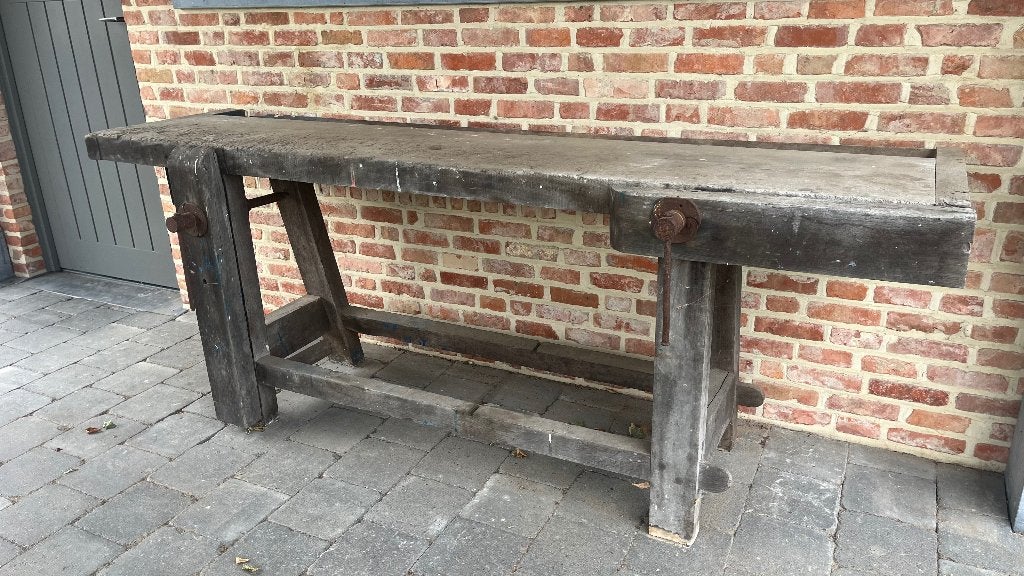 Oude werkbank, Enlèvement, Utilisé, 120 à 170 cm, Étau