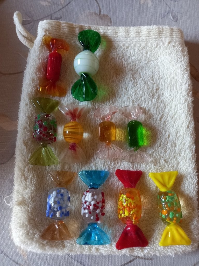 10 verschillende glazen snoepjes voor 5 euro samen, Antiek en Kunst, Ophalen