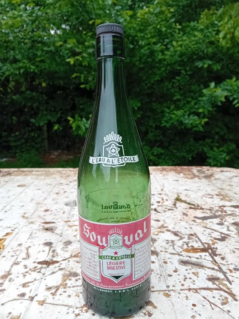 Ancienne bouteille d'eau vintage Souval Bellemont Uccle, Collections, Enlèvement ou Envoi