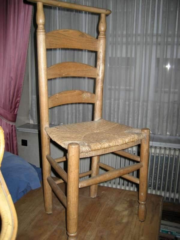 4 chaises en osier - assise basse, Antiquités & Art, Enlèvement