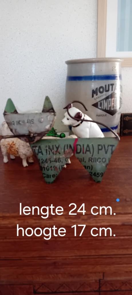 Brocante blikken katje., Antiek en Kunst, Ophalen of Verzenden