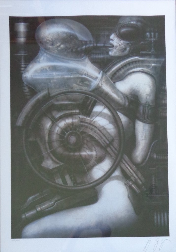 HANS RUDOLF GIGER / BIOMECHANOID / KLEUROFFSETLITHO 116x86cm, Gesigneerd, Ophalen