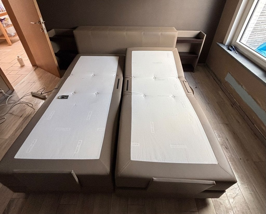 boxspring, Huis en Inrichting, Ophalen, Gebruikt, 90 cm, Bruin