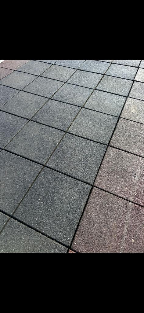 Rubber Tegels 50cm x 50cm x 5cm, Tuin en Terras, Tegels en Klinkers, Ophalen, Gebruikt, Rubber, 10 m² of meer