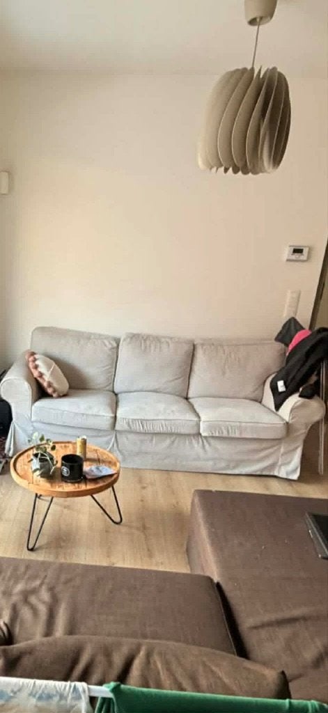 Canapé 3 places beige confortable (IKEA EKTORP/UPPLAND), 200 à 250 cm, Banc droit, Enlèvement, Utilisé
