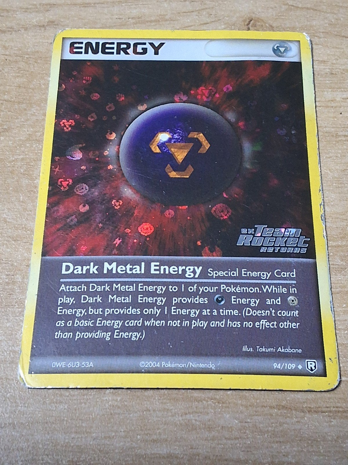 dark metal Energy 94/109 reserve holo, Enlèvement