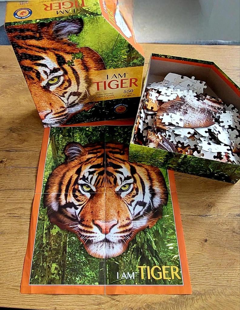 I AM puzzel - Tijgerkop- MADD CAPP, Hobby en Vrije tijd, Ophalen, 500 t/m 1500 stukjes, Zo goed als nieuw, Legpuzzel