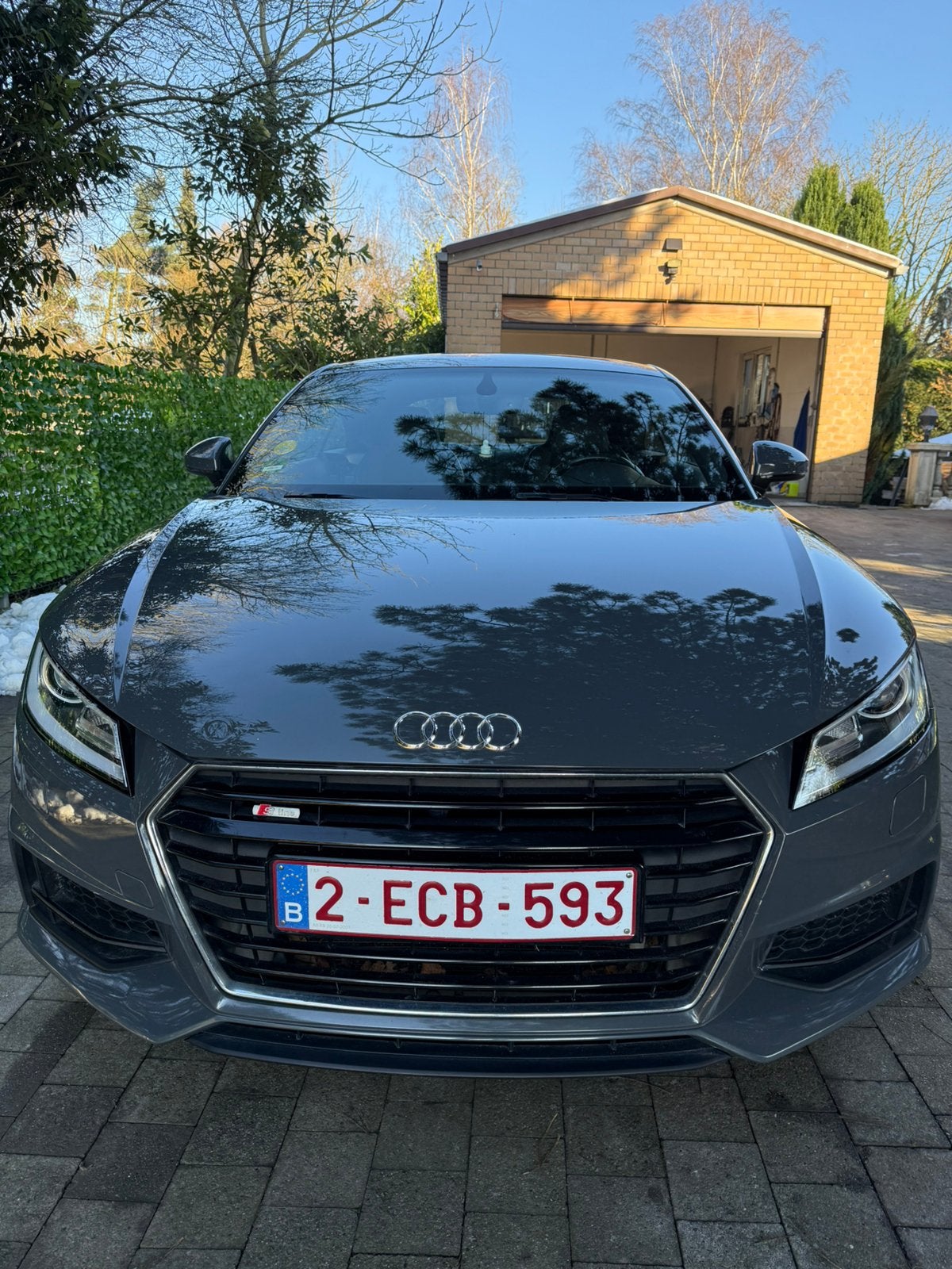Audi TT 2.0 sLine ultra diesel navi airco cruise nano grey, Autos, Cuir, Argent ou Gris, Noir, Diesel