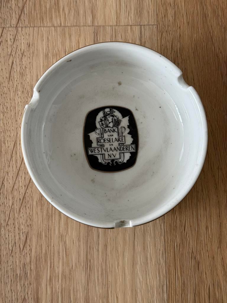 Vintage asbak Bank van Roeselare en West-Vlaanderen, Ophalen, Zo goed als nieuw, Asbak
