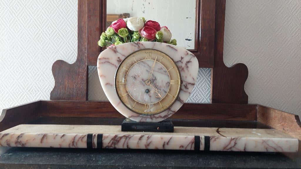 A vendre Horloge ancienne + support marbre, Enlèvement