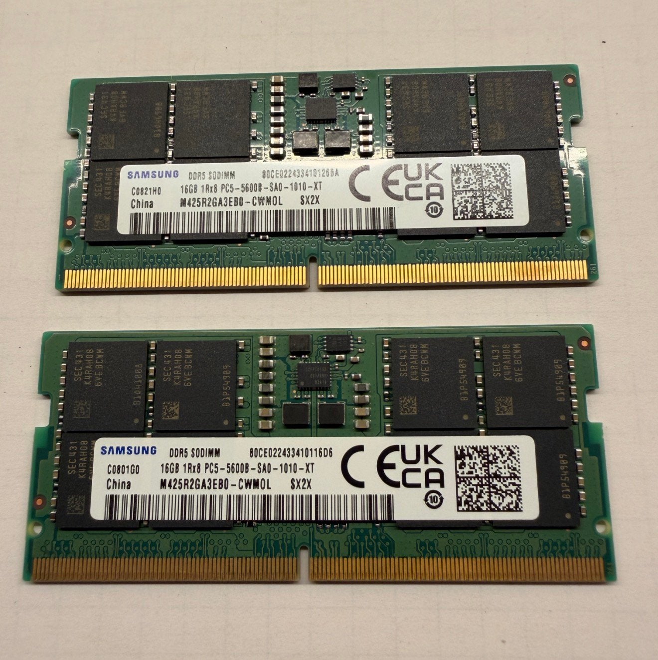 32 Go (2 x 16 Go) de RAM Samsung DDR5 5600 MHz/SO-DIMM, Informatique & Logiciels, Enlèvement ou Envoi, Comme neuf, DDR5, Laptop