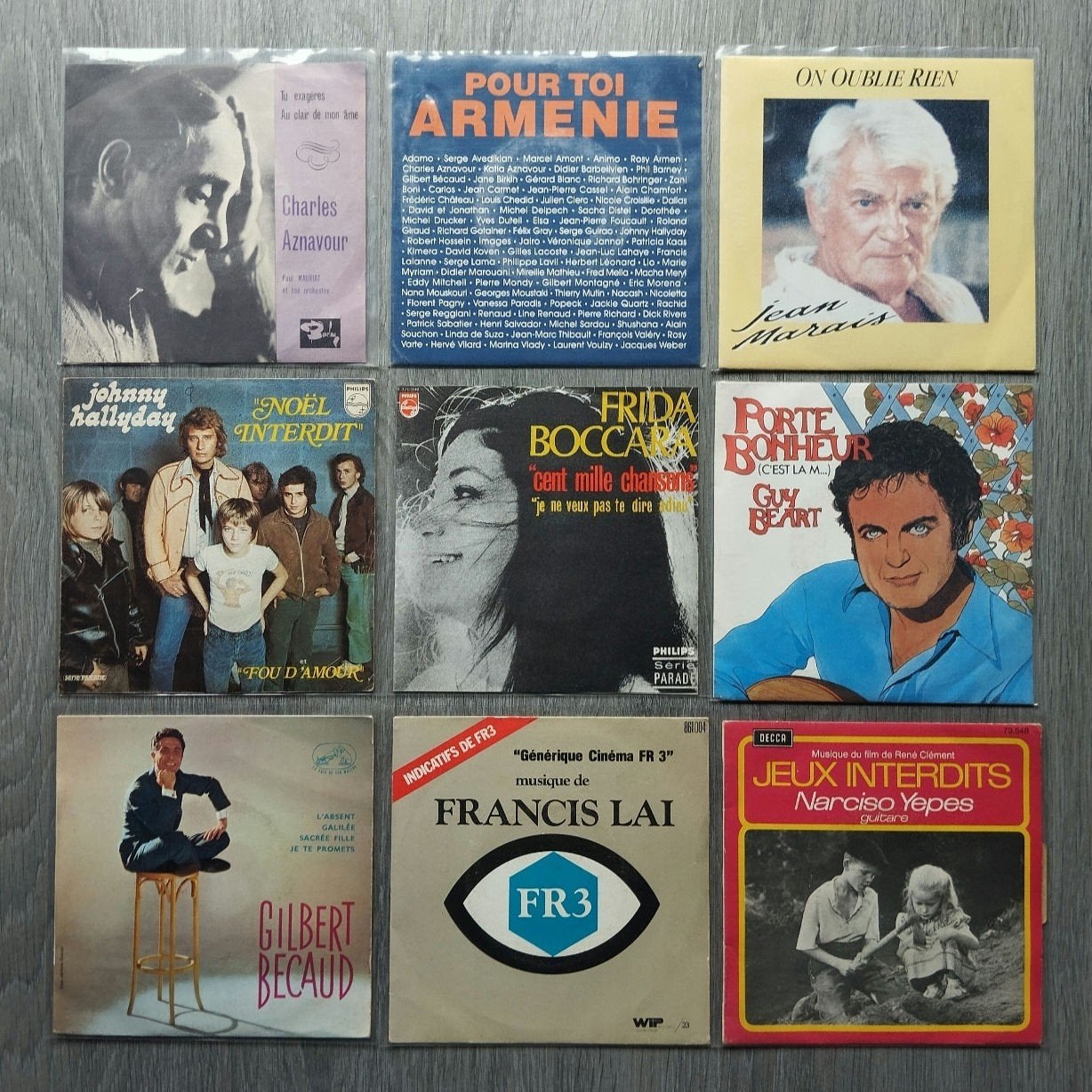 Lot 45T schijven Franse variant tweedehands, Verzenden, Gebruikt, 7 inch, Single