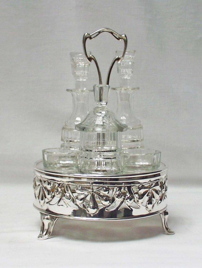 Art Nouveau tafelaccessoire - Olie- en azijnstel., Antiek en Kunst, Ophalen of Verzenden