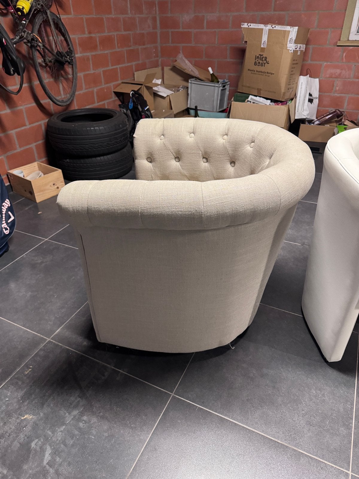 Stoffen zetel. Zelf op te halen, Ophalen, Zo goed als nieuw, Stof, Beige kleur