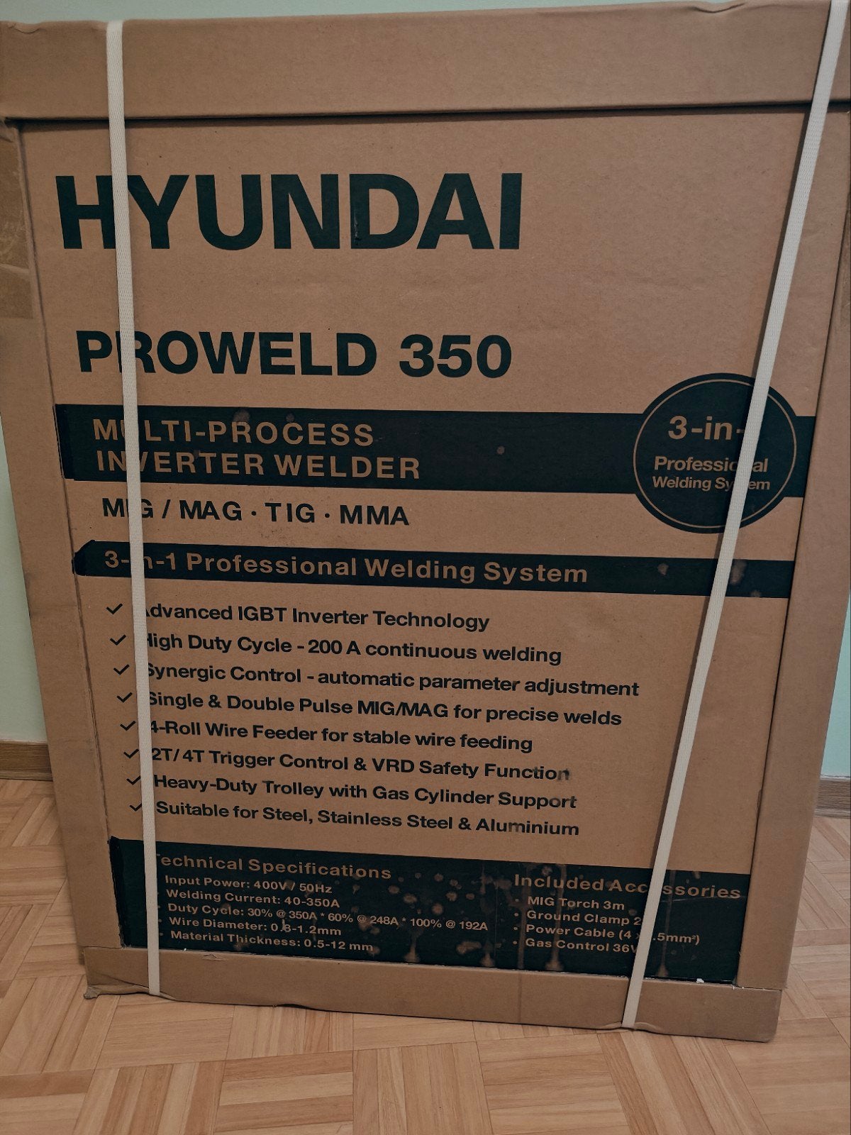 Machine à souder Hyundai Proweld 350 « NEUVE » NON OUVERTE D, Neuf, Enlèvement, 250 ampères, Tig
