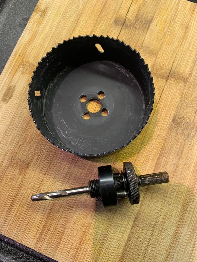 Klokboor gatenboor 102 mm + houder, Doe-het-zelf en Bouw, Ophalen of Verzenden, Gebruikt