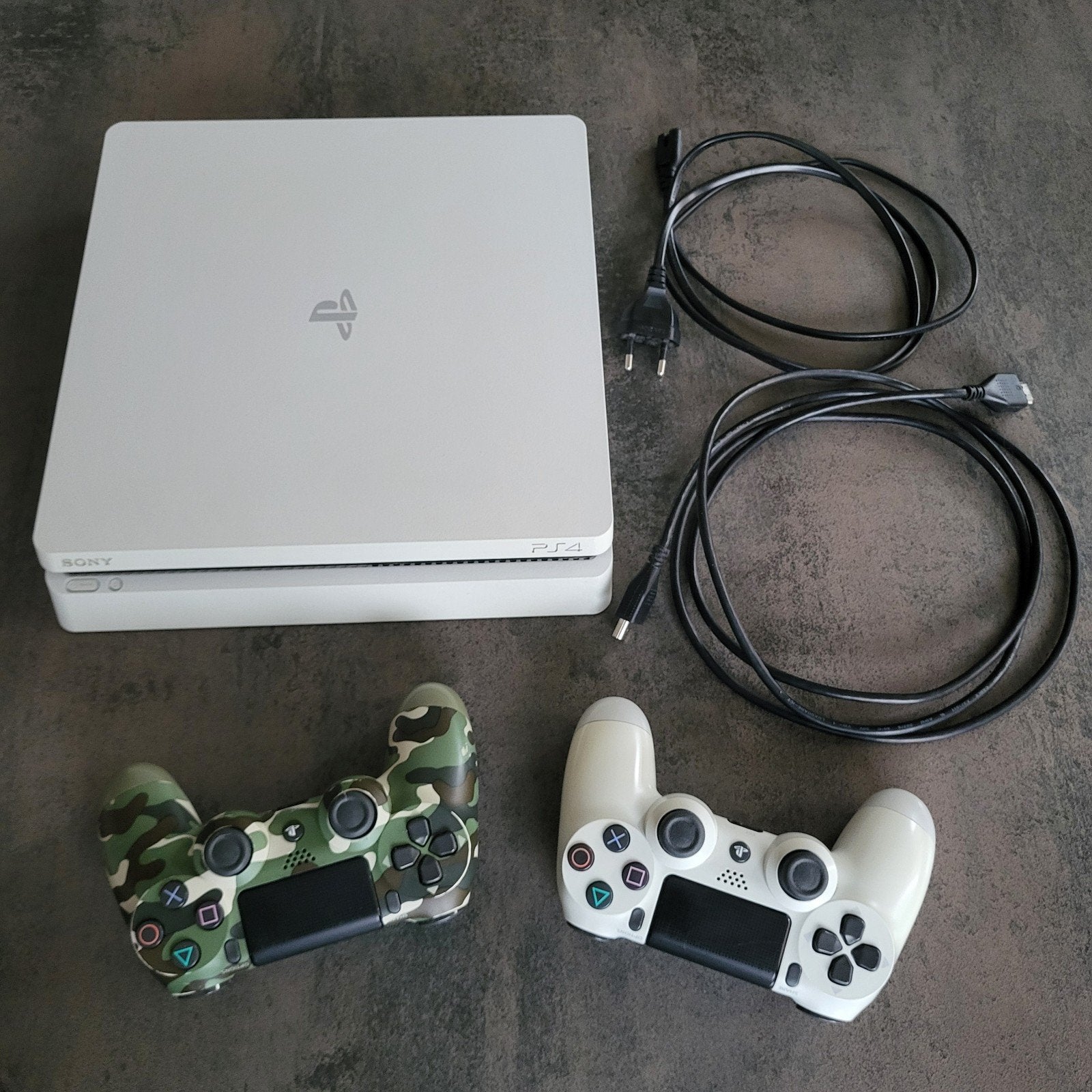 Witte Sony PlayStation 4 Slim – PS4, Ophalen, Met 2 controllers, Slim, 500 GB