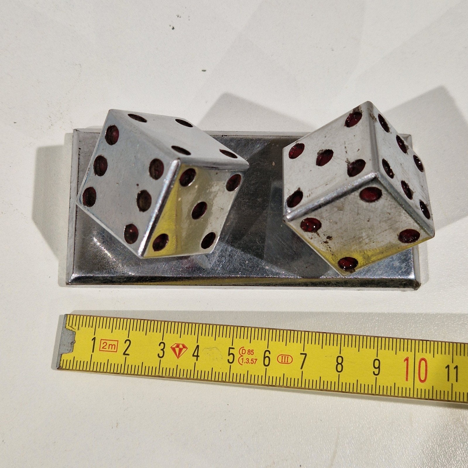 paperweight verzilverde of chroom dobbelstenen, Collections, Enlèvement ou Envoi, Maison et Meubles