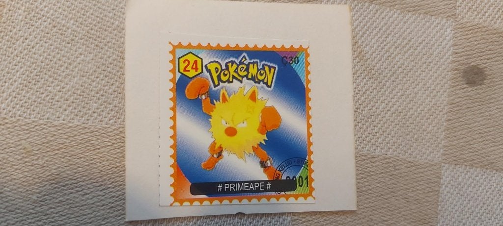 pokemon postzegel zeldzaam gelimiteerd Primeape, Ophalen of Verzenden, Nieuw, Overige typen