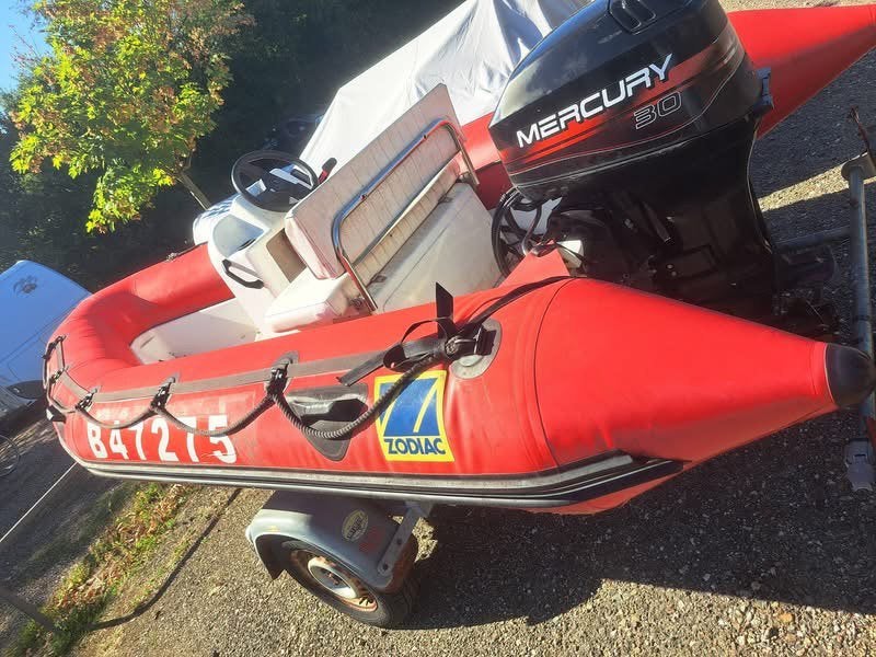 Zodiac pro 420 met mercury 30pk, Watersport en Boten, Gebruikt, 4 m, Brandstoftank, 2 m