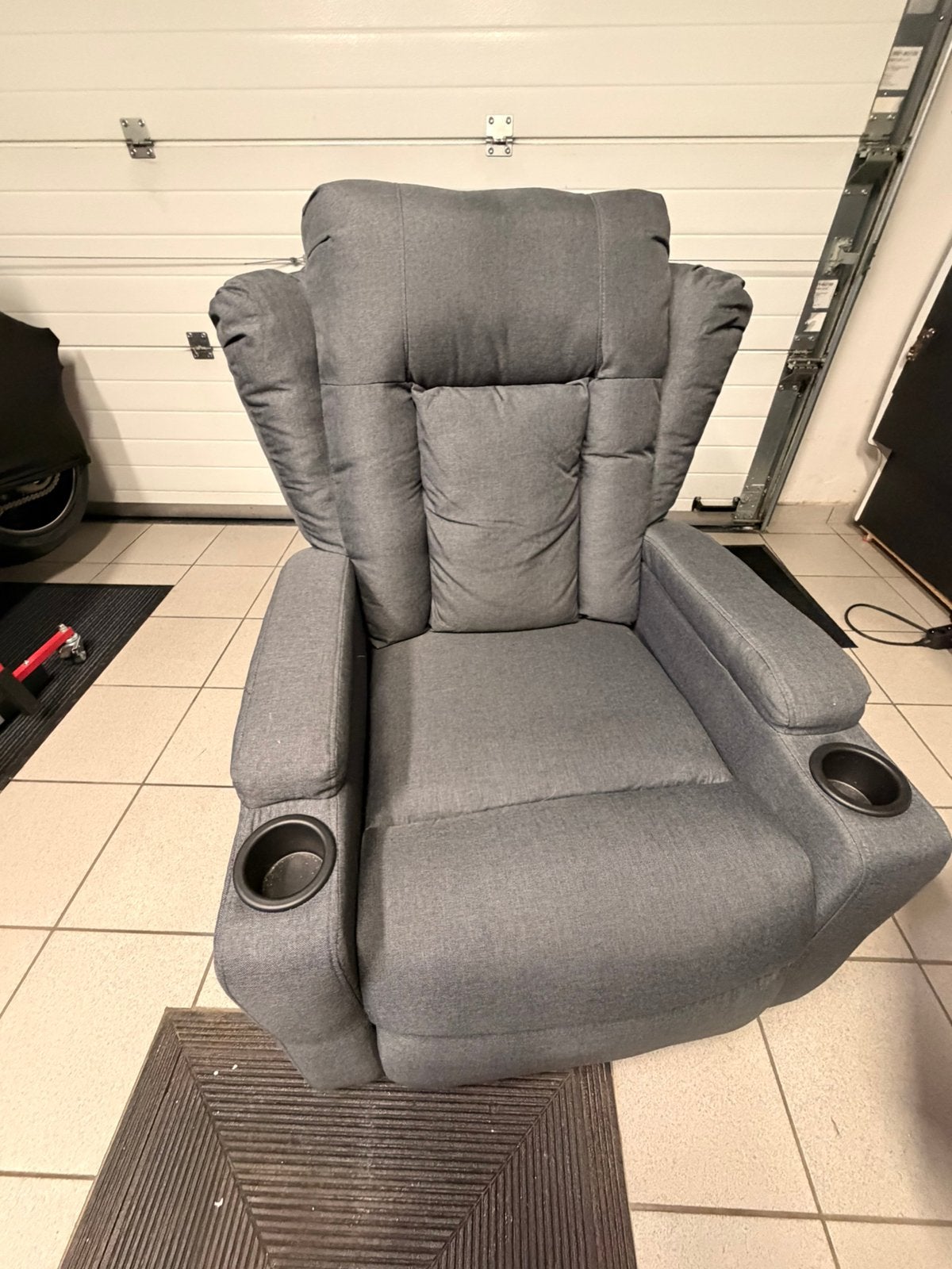 Fauteuil de massage gris en tissu, Maison & Meubles, Fauteuils, Enlèvement, Comme neuf