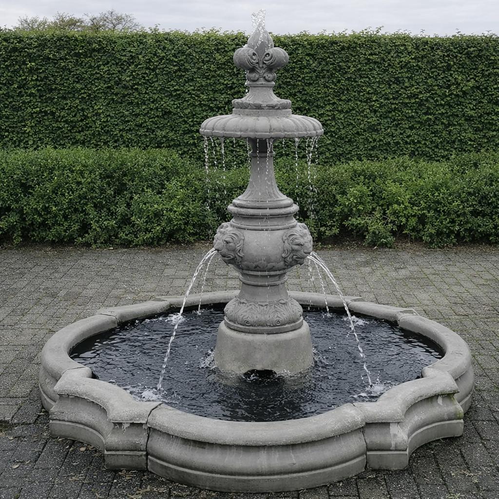 fontaine tête de lion avec rebord, Enlèvement, Neuf, Béton, Fontaine