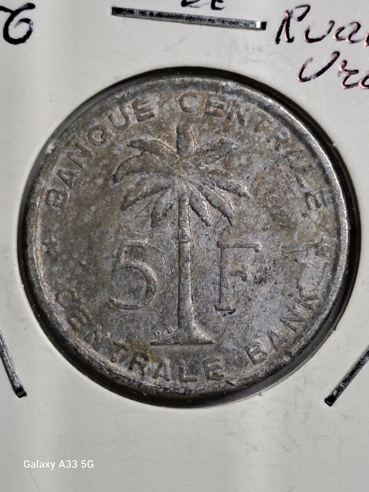 Congo-Belge -Ruanda-Urundi-5 francs 1956, Postzegels en Munten, Ophalen of Verzenden, Losse munt