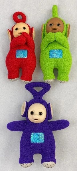 Teletubbies Knuffels Set Po Dipsy Tinky Winky Vintage 1996, Groen, Overige merken, Overige typen, Zo goed als nieuw