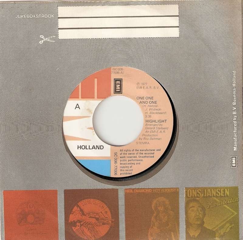 single Highlight - One one and one, Cd's en Dvd's, Vinyl Singles, 7 inch, Single, Ophalen of Verzenden, Country en Western