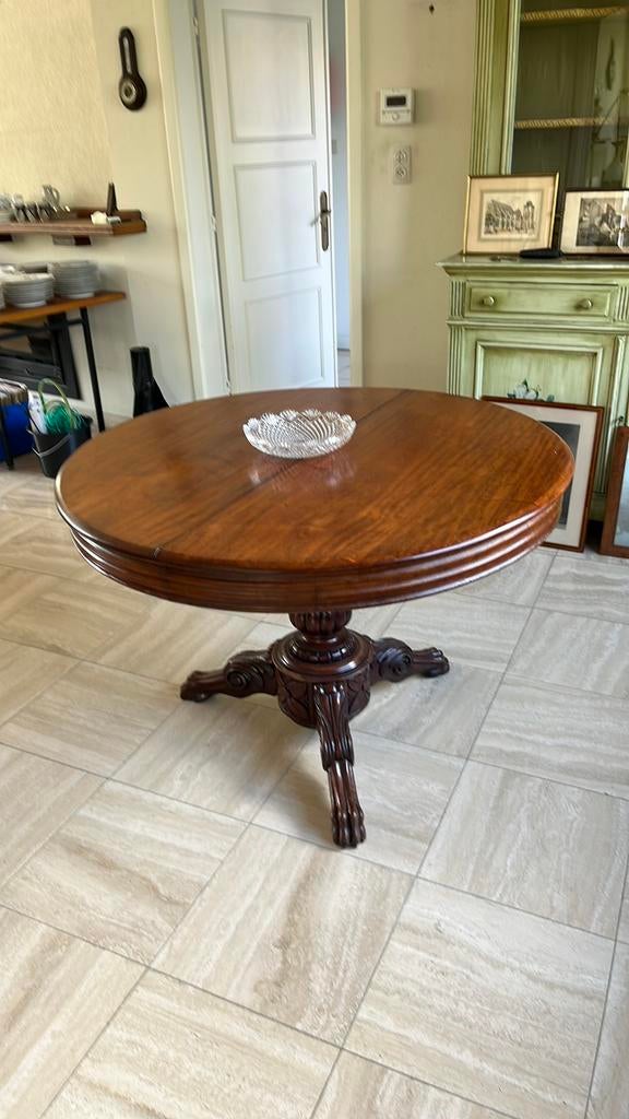 Antieke ronde tafel uittrekbaar, Ophalen