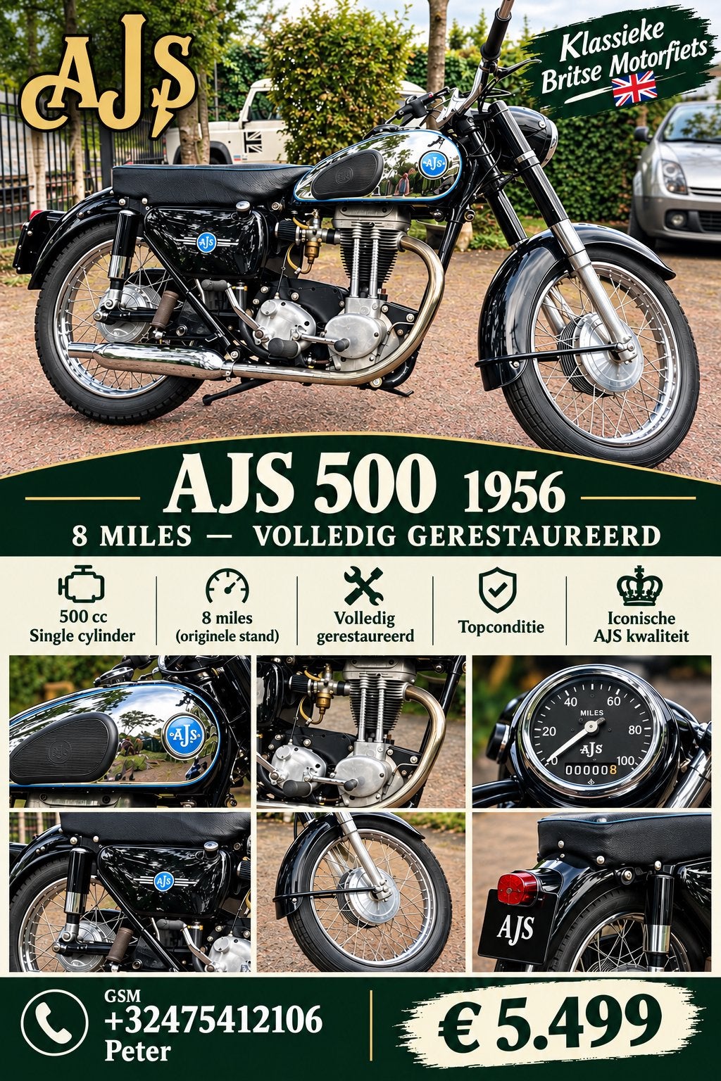AJS 500 OHV, Motos, Occasion, 498 cm³, 12 à 35 kW, Autre