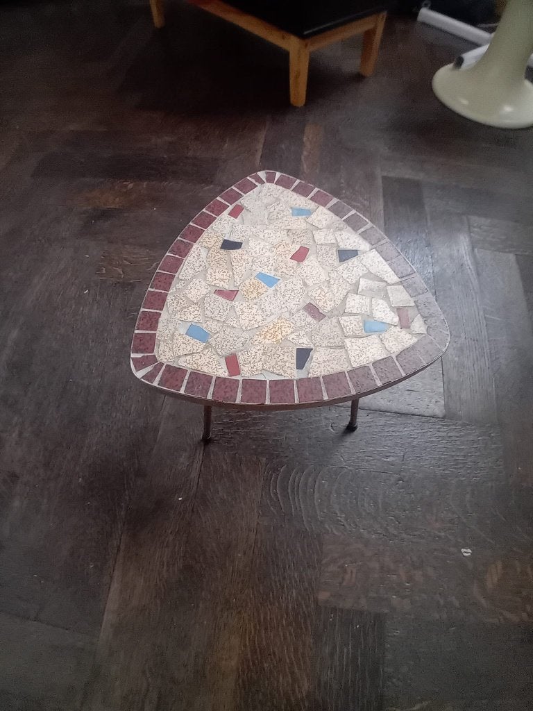 fifties plantentafeltje met mozaïek, Ophalen, Minder dan 55 cm, Gebruikt, Overige materialen
