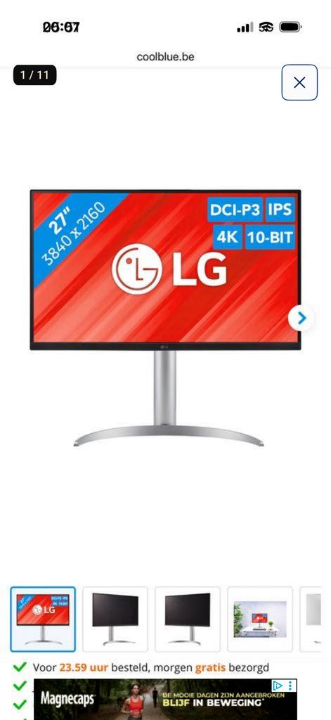 Ultra dun scherm LG 27UQ850V, Computers en Software, Monitoren, HD, IPS, In hoogte verstelbaar, Nieuw