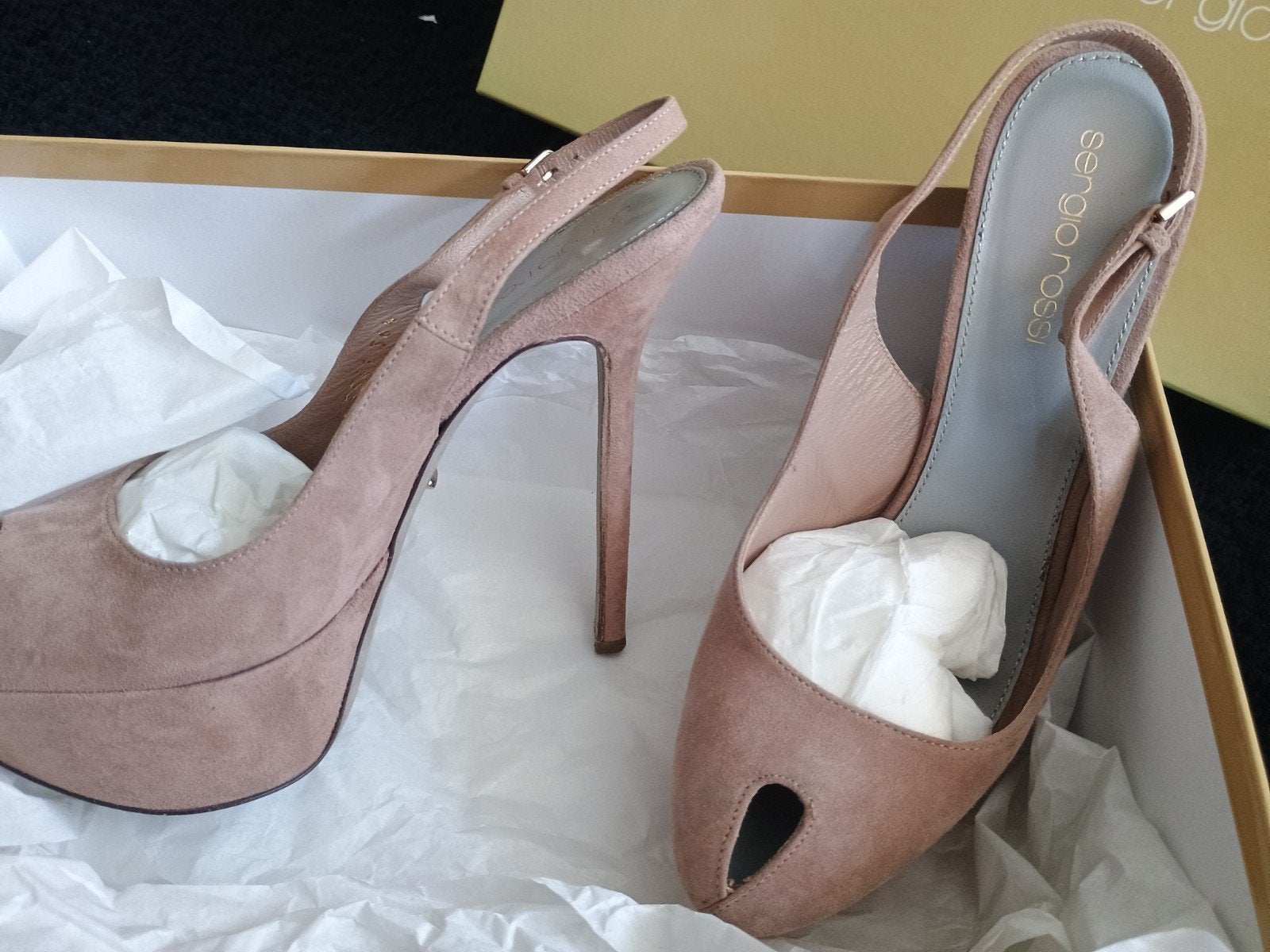 SERGIO ROSSI  pump peeptoe stiletto hak plateauzool 36, Kleding | Dames, Pumps, Sergio Rossi, Ophalen of Verzenden, Zo goed als nieuw